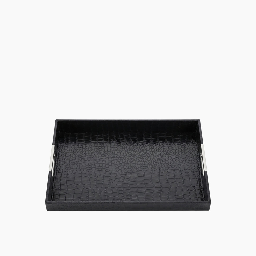 ARMN Nautical Leather Tray - 5.5 cm Black