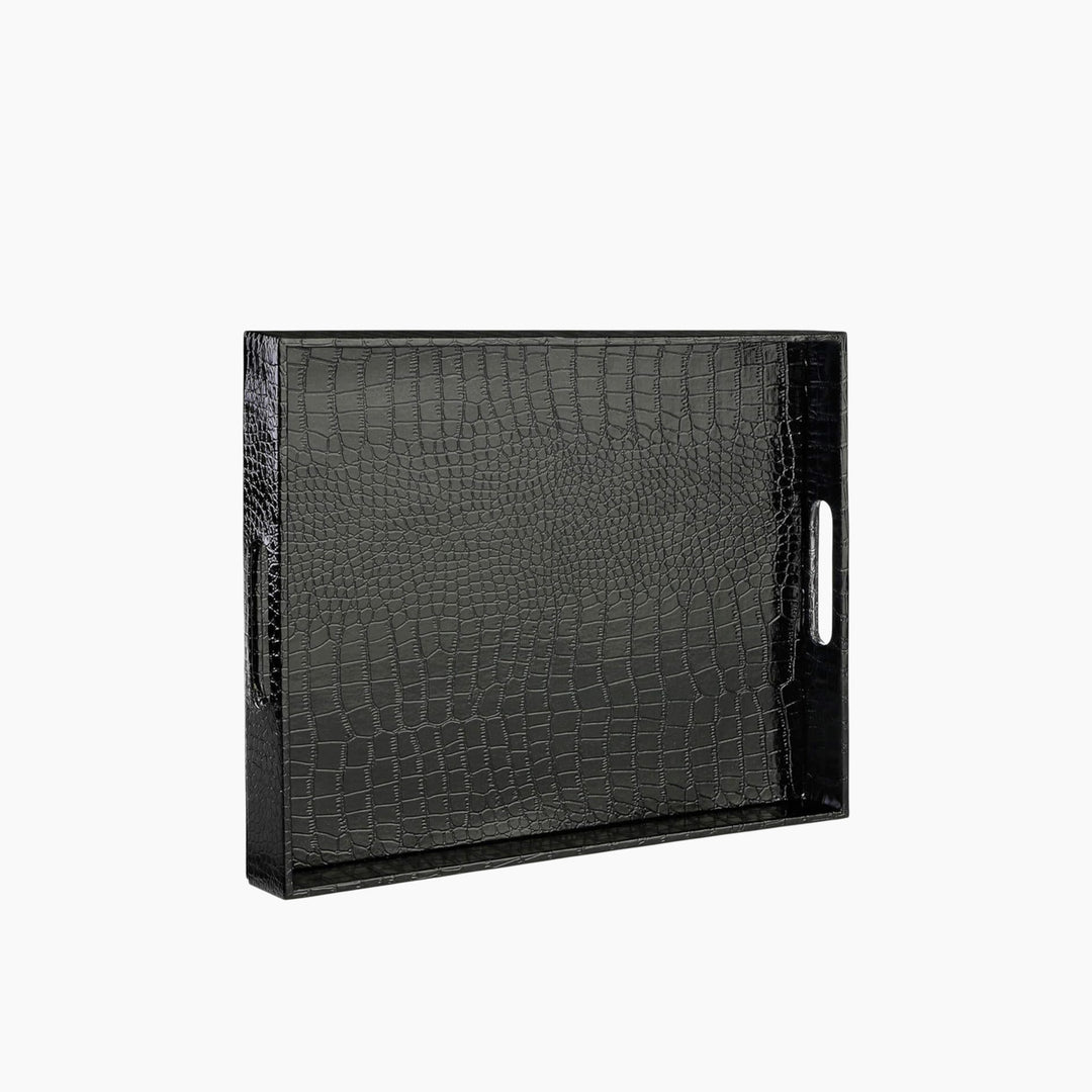 ARMN Nautical Leather Tray - 5.5 cm Black