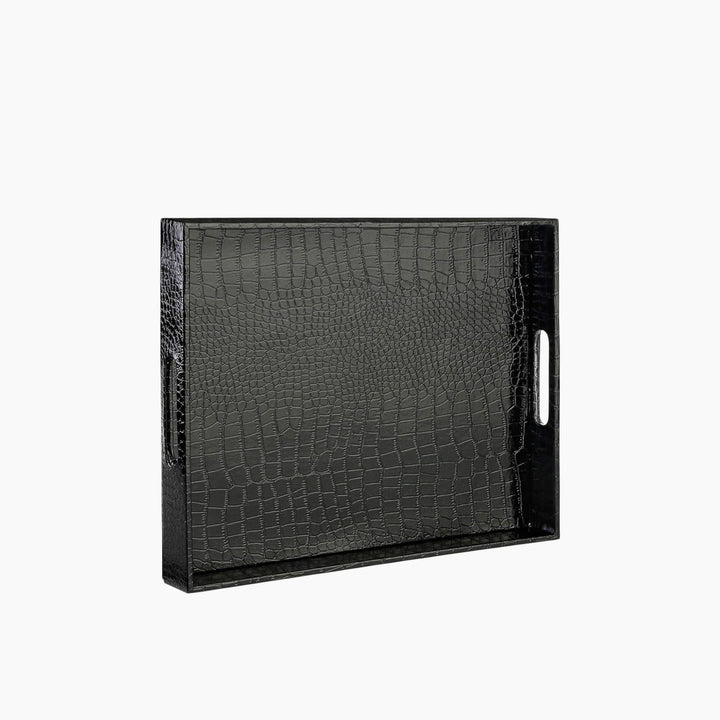 ARMN Nautical Leather Tray - 5.5 cm Black