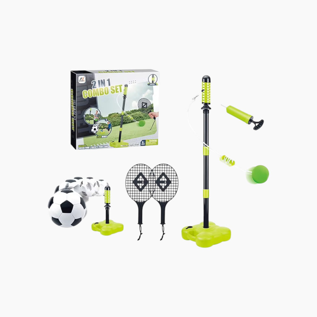 Aojie 2 In 1 Combo Set Swing Racket Soccer Set