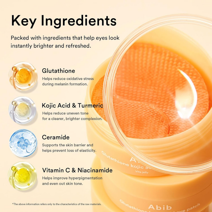 Abib Glutathione Kojic Acid Eye Patch Vita Jelly 60 Count