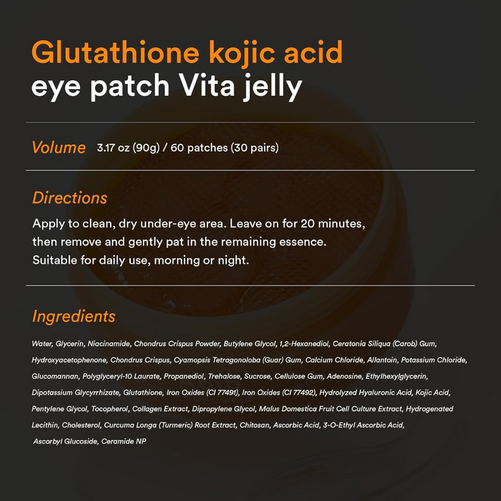 Abib Glutathione Kojic Acid Eye Patch Vita Jelly 60 Count