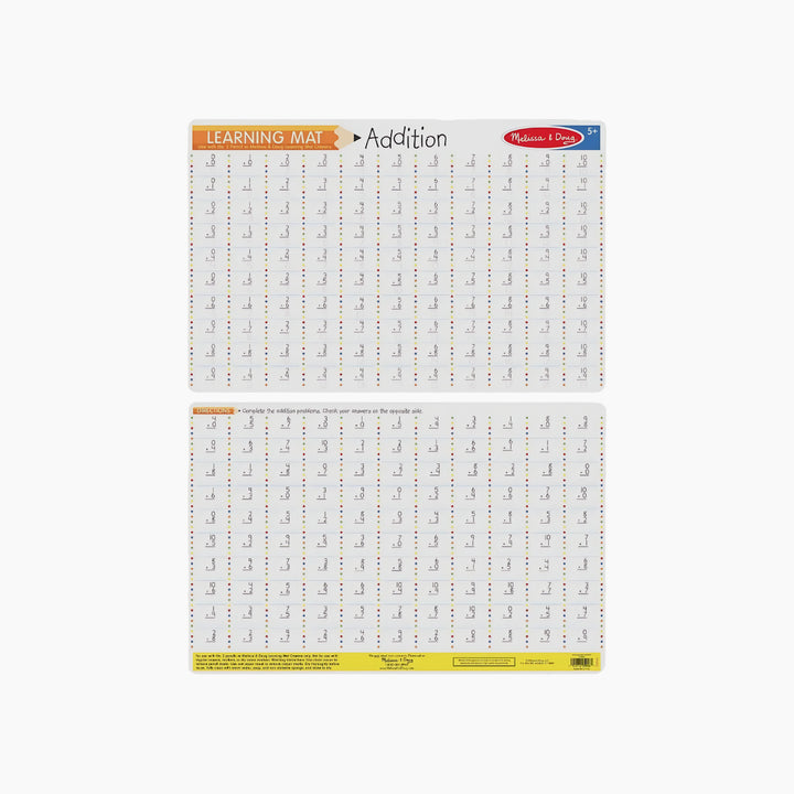 Melissa &amp; Doug addition write-a-mat educational toy for interactive play