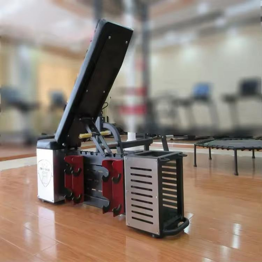 Adjustable weightlifting bench with storage and wheels