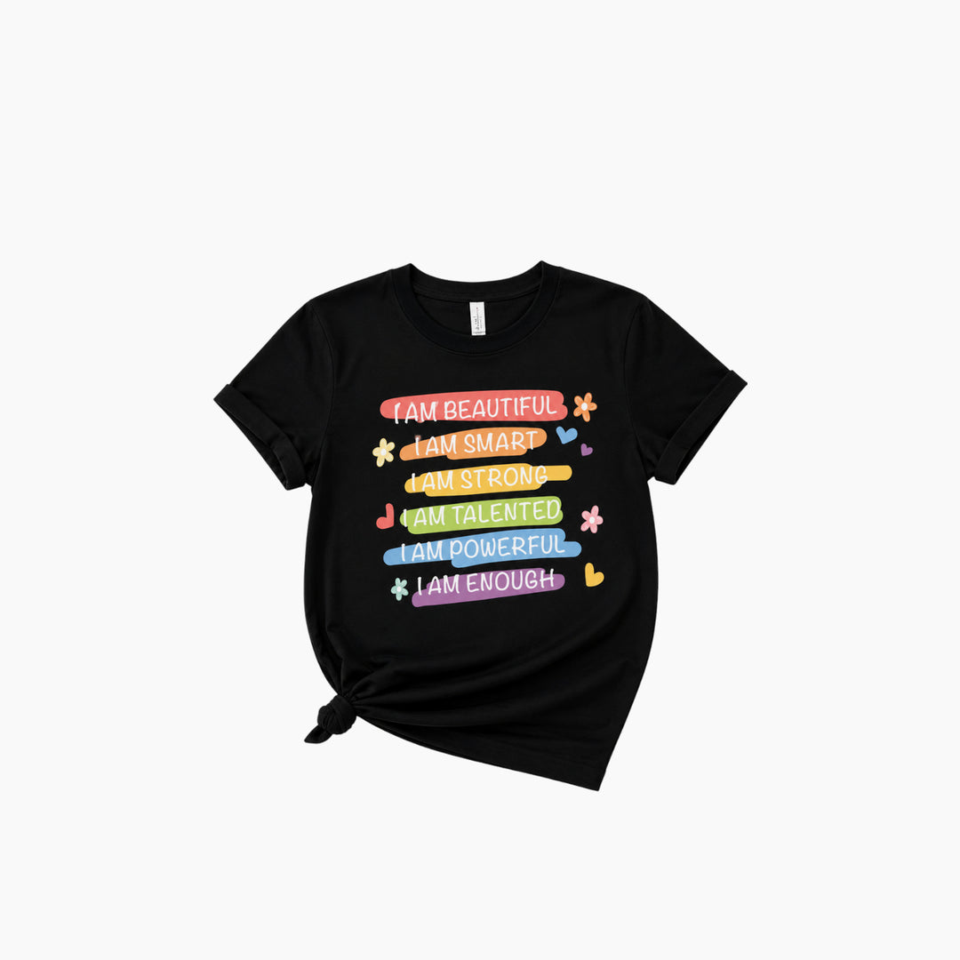 Affirmations T-shirt in black, size 7-8 Y