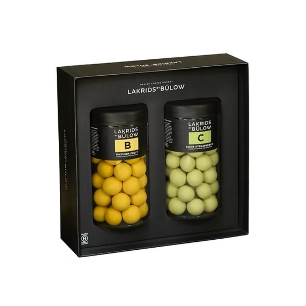 LAKRIDS BY BÜLOW GIFT BOX,PASSION FRUIT (270gm) , Sour Strawberry (270gm)