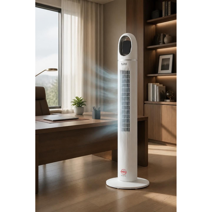 Al-Beik Vertical Fan, 45W, White