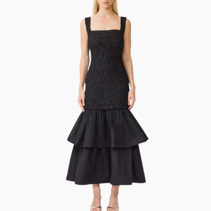 Elliatt Alexandra Tiered Gown in Black