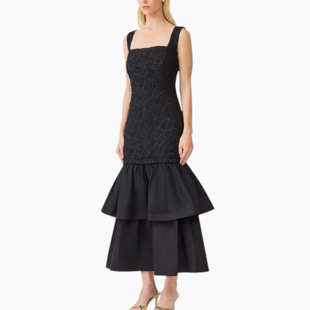 Elliatt Alexandra Tiered Gown in Black