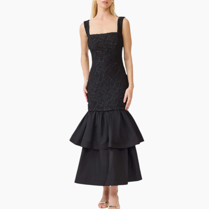 Elliatt Alexandra Tiered Gown in Black