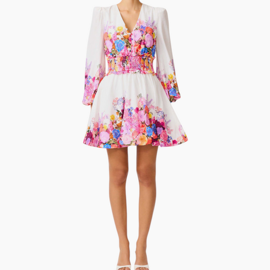 Elliatt  Alice Long Sleeve Mini Dress in Ombre Floral