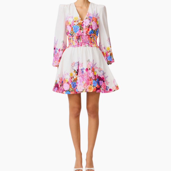 Elliatt  Alice Long Sleeve Mini Dress in Ombre Floral