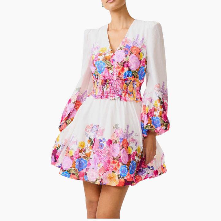 Elliatt  Alice Long Sleeve Mini Dress in Ombre Floral