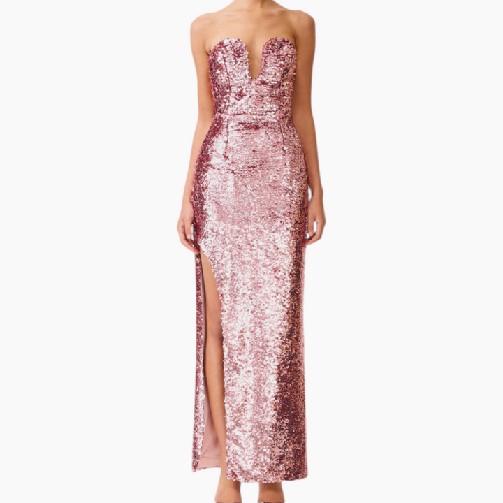 Elliatt Alissa Sequin Strapless Gown in Pink