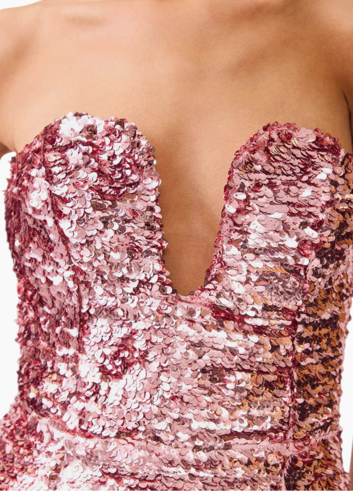 Elliatt Alissa Sequin Strapless Gown in Pink