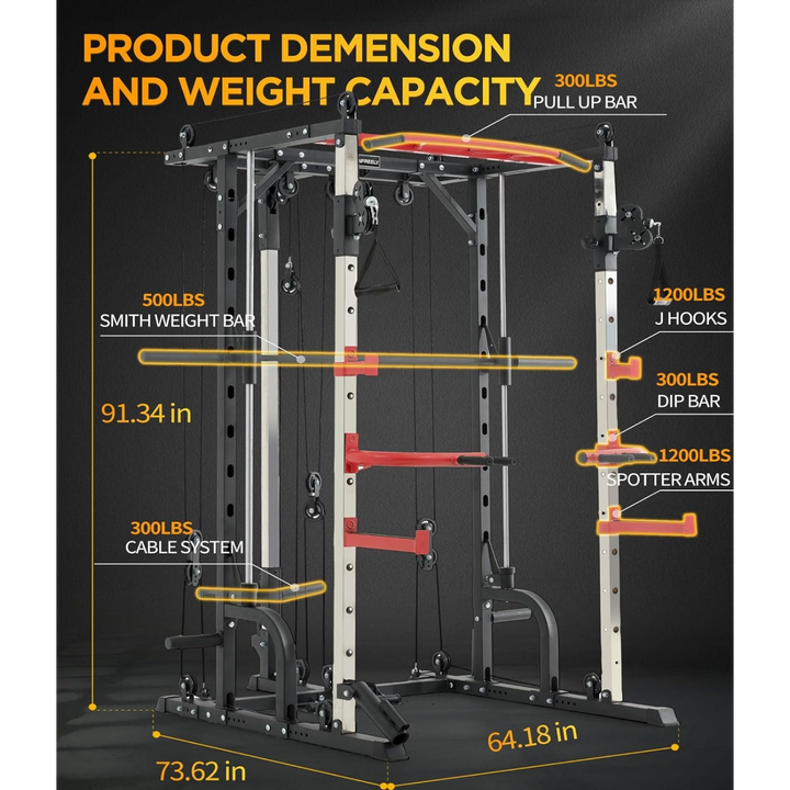 1441 Fitness All-in-One Smith &amp; Cable Machine