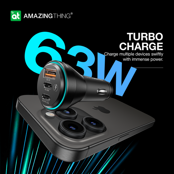 شاحن سيارة Amazing Things Flexipower 63W