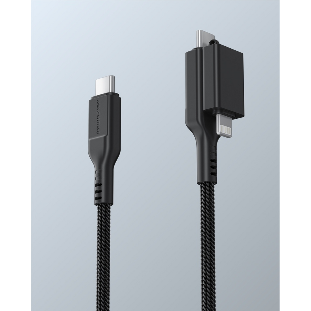 Amazing Things Thunder Pro i7X 2-in-1 USB-C/Lightning Cable 1.2m