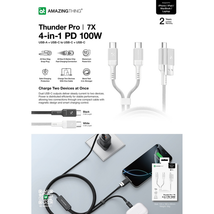 Amazing Things Thunder Pro i7X 4-in-1 Cable 1.5m