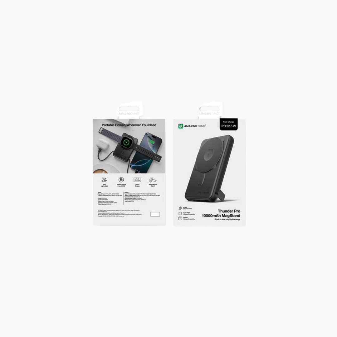 Amazing Things Thunder Pro Mag 10000mAh Power Bank + Holder (Black)