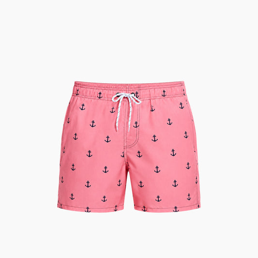 Leopardous Men's Shorts - Anchor on Pink