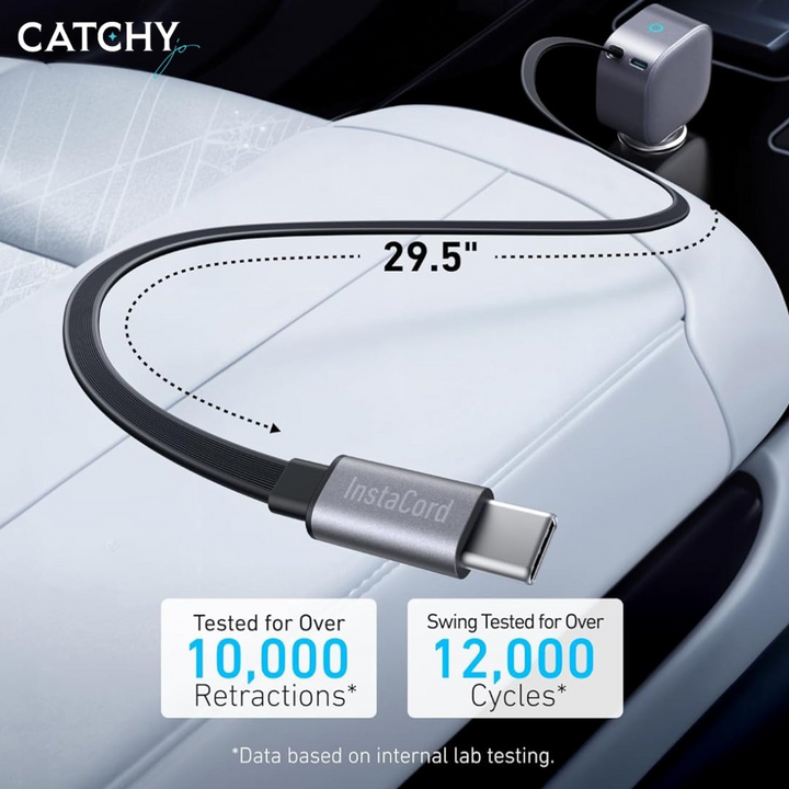 Anker USB-C Car Charger With Built-In Retractable Cable (75W)