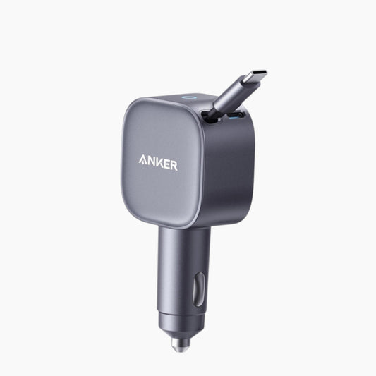 Anker USB-C Car Charger With Built-In Retractable Cable (75W)