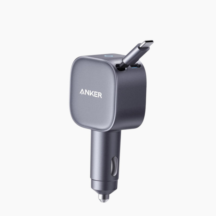 Anker USB-C Car Charger With Built-In Retractable Cable (75W)
