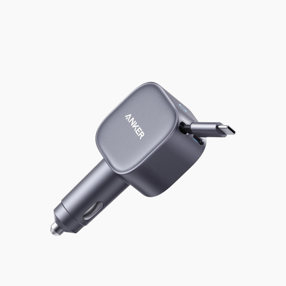 Anker USB-C Car Charger With Built-In Retractable Cable (75W)