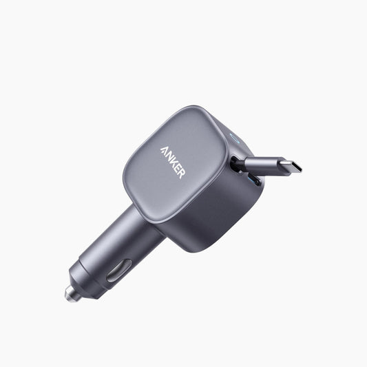 Anker USB-C Car Charger With Built-In Retractable Cable (75W)