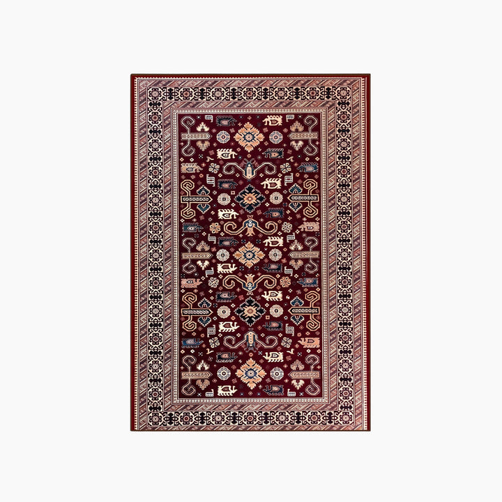 Antique Floral Red Rug