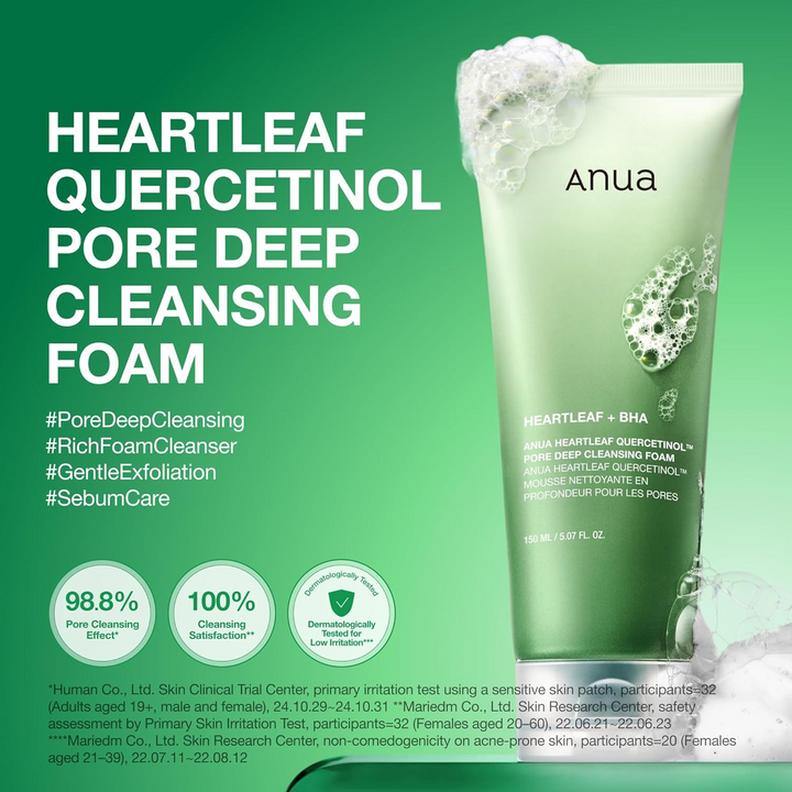 Anua Heartleaf Quercetinol Pore Deep Cleansing Foam Cleanser