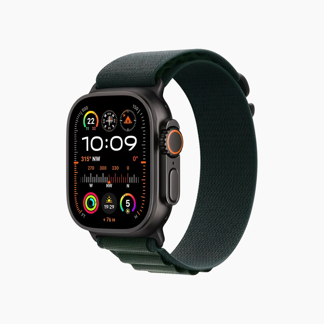 Apple Watch blue Alpine Band with black stainless steel buckle