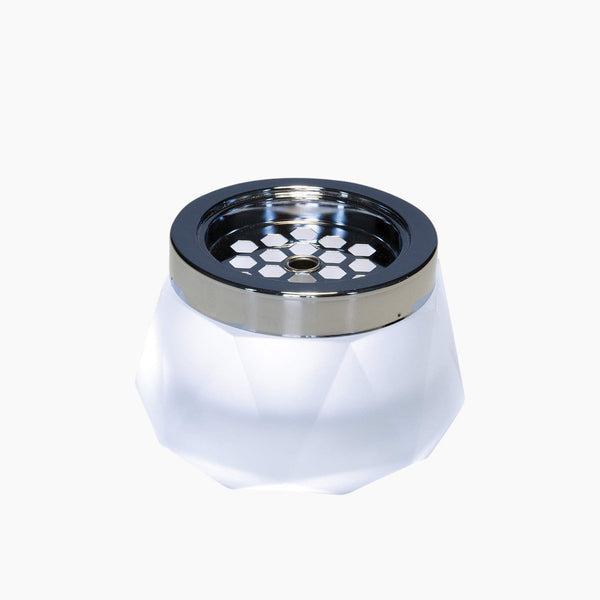 Aps Glass Ashtray Dia 12cm with Stainless Steel Lid