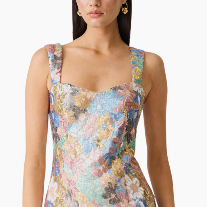 Elliatt Athea Sequin Mini Dress in Floral