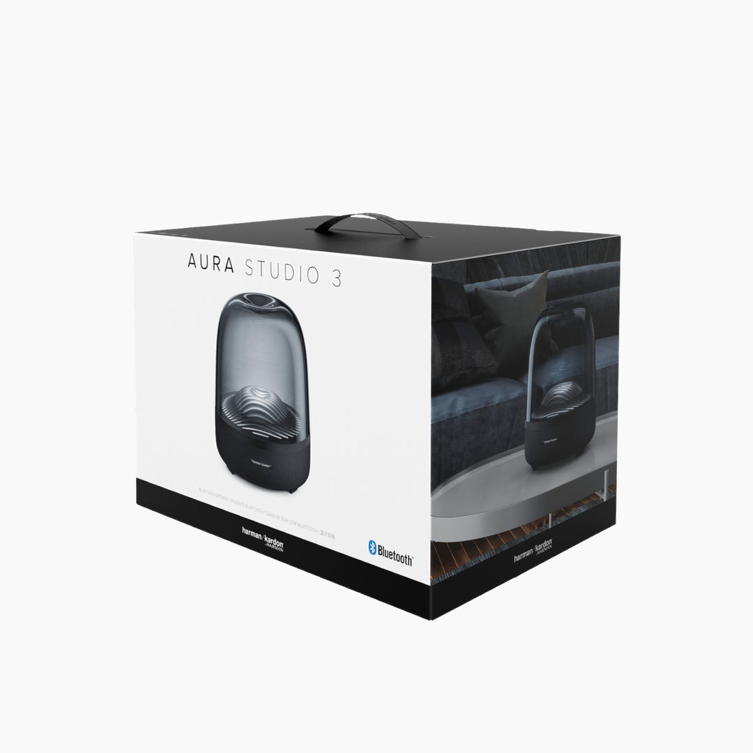 Harman Kardon Aura Studio 3 wireless speaker with ripple effect lighting