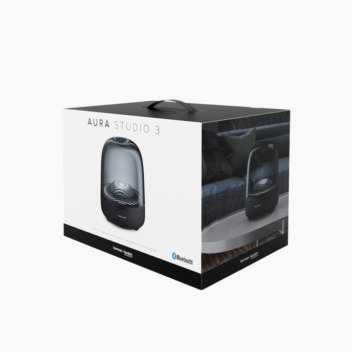 Harman Kardon Aura Studio 3 wireless speaker with ripple effect lighting