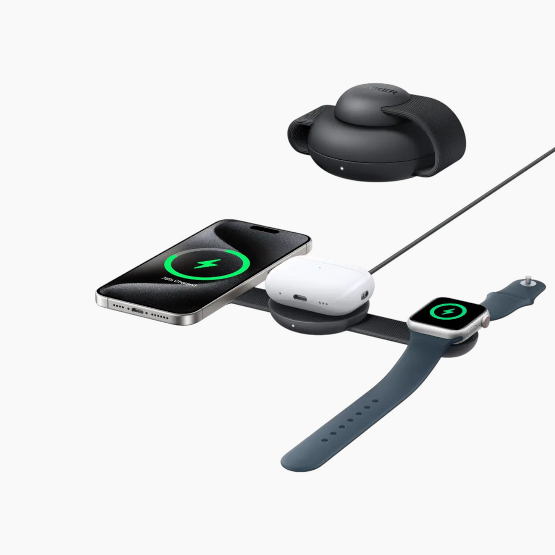شاحن Anker MagGo 2 في 1 Qi2 بقوة 15 واط