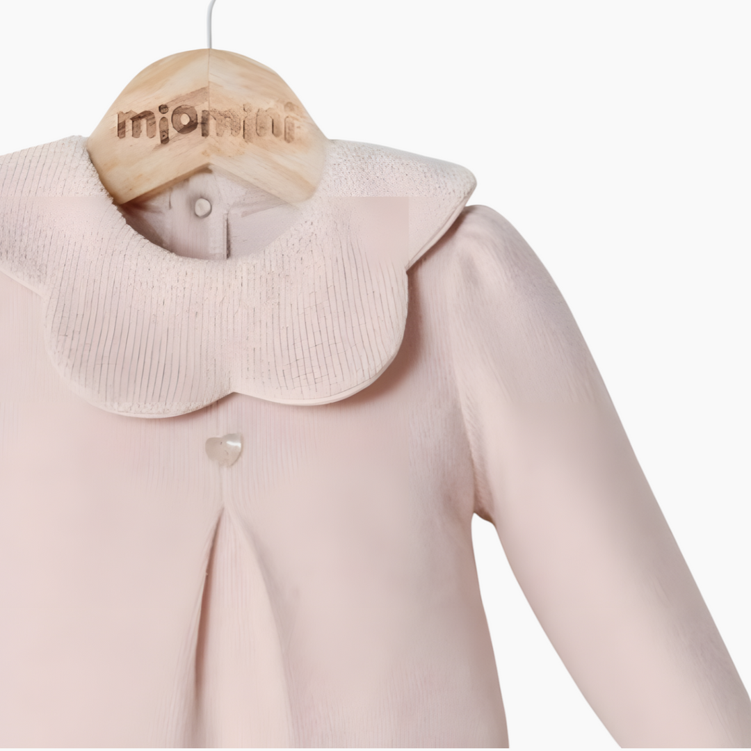 Miomini baby pink lace romper, 9-12 months
