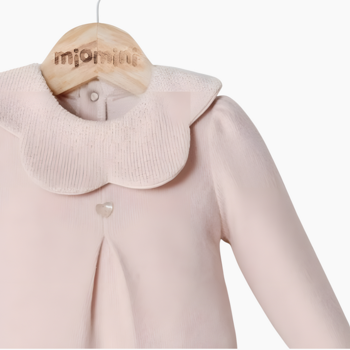 Miomini baby pink lace romper, 9-12 months