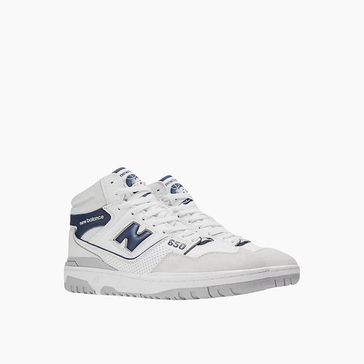 New Balance White Navy