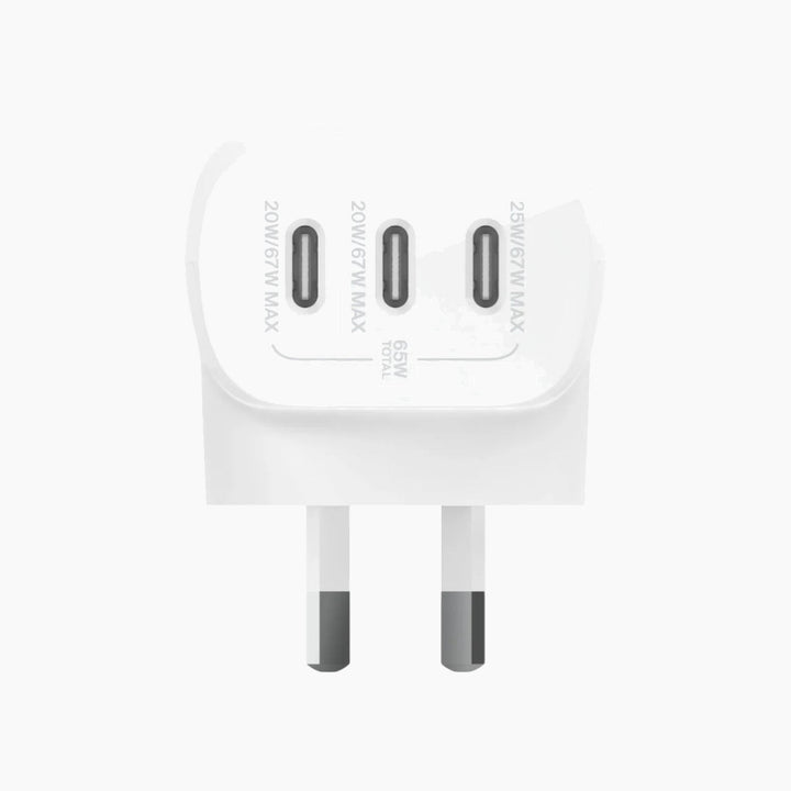 BELKIN BoostCharge 67W 3-port USB-C wall charger with PPS