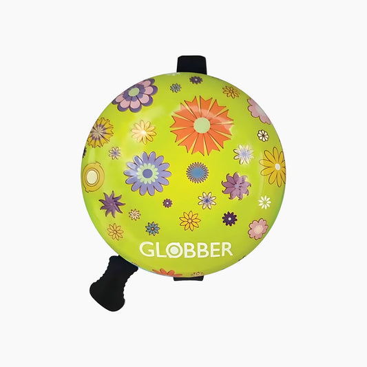Globber Bicycle Bell Floral Design Lime Green