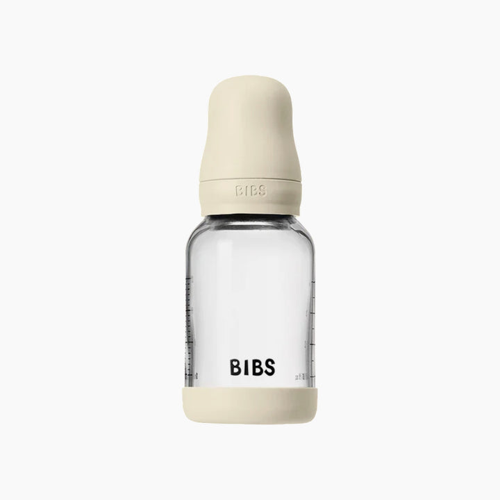 Bibs Glass Bottle Round LaTeX Slow Flow - 120ML Ivory