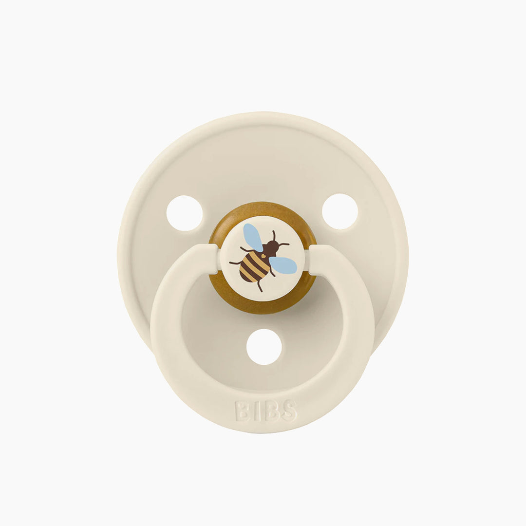 Bibs Studio Bumblebee classic round pacifier with cherry-shaped nipple
