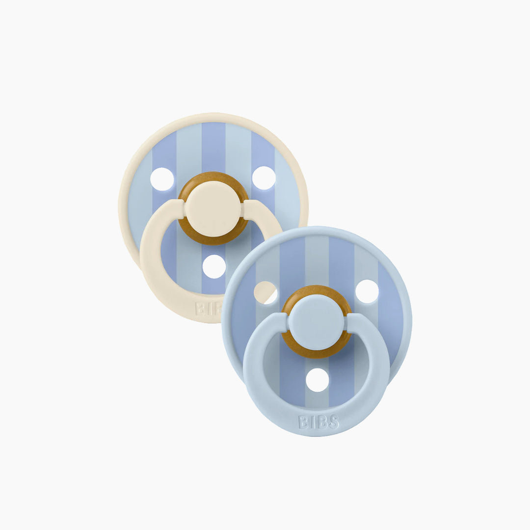 Bibs Studio size 2 baby blue and dusty blue mix pacifier