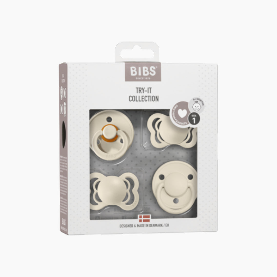 BIBS Try-It Collection pacifier set in Ivory