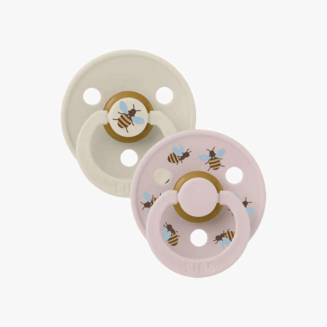 Bibs Studio Bumblebee pacifier, size 2, ivory and petal