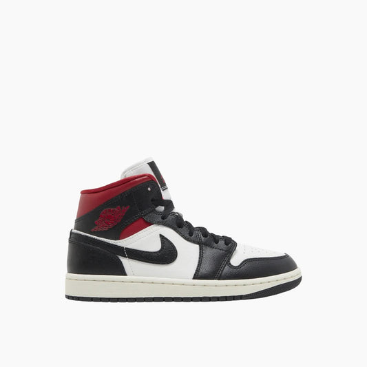 Air Jordan (WMNS) 1 Mid 'Black Sail Gym Red'