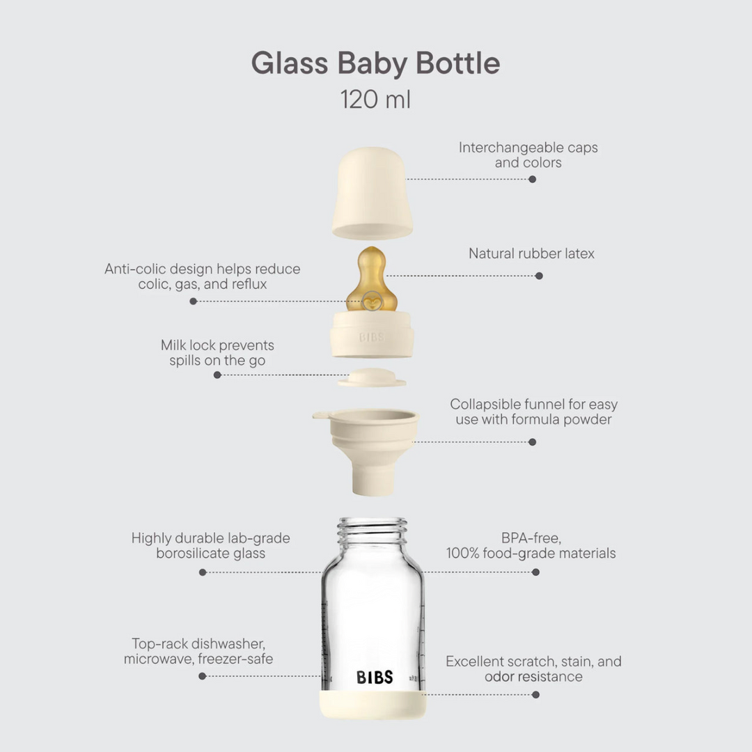 Bibs Baby Glass Bottle Set 120ML LaTeX